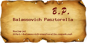 Balassovich Pasztorella névjegykártya